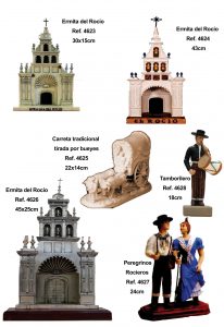 Ermita del Rocío, Carreta rociera, Tamborilero, Peregrinos Rocieros